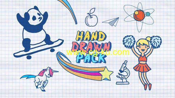 PR模板-卡通手绘元素图形开学返校动画 Back to School Hand Drawn Pack的图片1