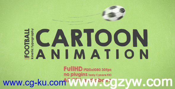 AE模板-足球弹跳动力学MG动画展示videohive-soccer-kinetic-typography-cartoon的图片1