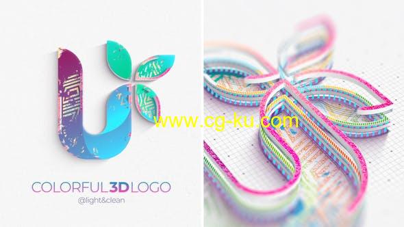 AE模板-彩色三维标志展示logo动画 Colorful 3D Logo Reveal的图片1