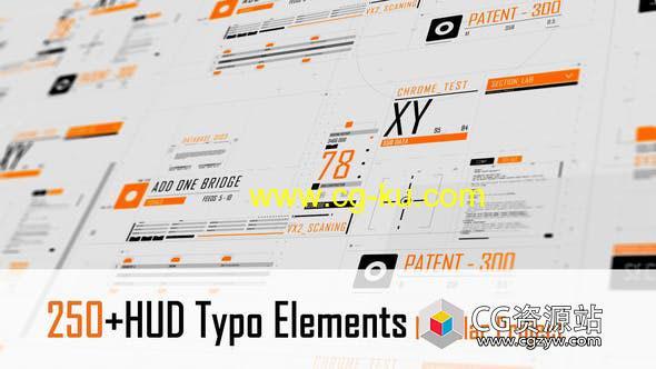AE模板-250+科技感HUD文字标题排版动画 HUD Typography的图片1