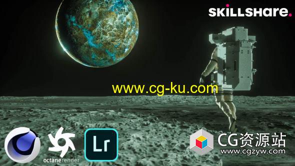 C4D科幻宇宙星球场景建模材质灯光教程+中英文字幕的图片1