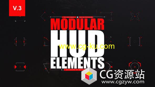 AE模板-100+科技感线条线网格标注字幕HUD元素动画 Modular HUD Elements的图片1