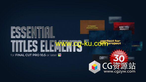 FCPX插件-32个大气文字标题片头字幕动画 Essential Titles Elements的图片1