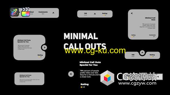 FCPX插件-简约标注标题指示说明文字标题动画 Minimal Call Outs的图片1