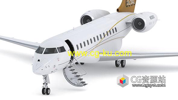 客机公务机飞机高质量3D模型 Bombardier Global 6000 3D model的图片1