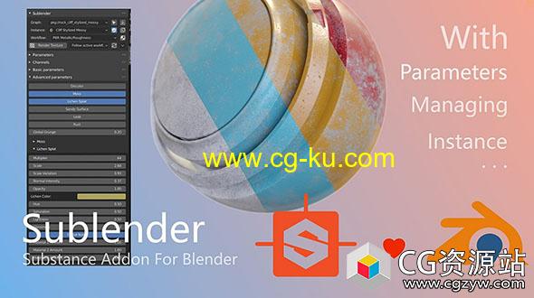 导入sbsar材质贴图Blender插件 Sublender – Substance v2.0.3的图片1