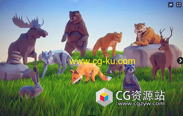 Unity低多边形动物森林套装 Poly Art: Animal Forest Set v3.4a的图片1