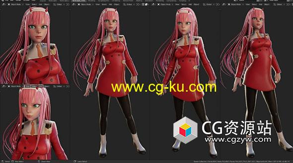 Blender卡通女性角色模型雕塑视频教程的图片1