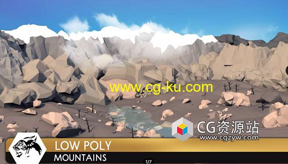 Unity低多边形风格山区环境包 Low Poly Style Mountains Environment 1.0的图片1