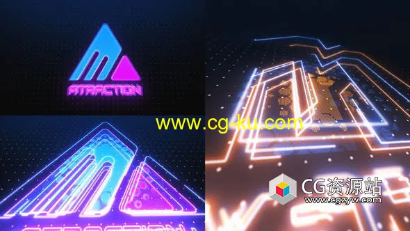 AE模板-4K霓虹灯标志logo动画 Neon Logo的图片1