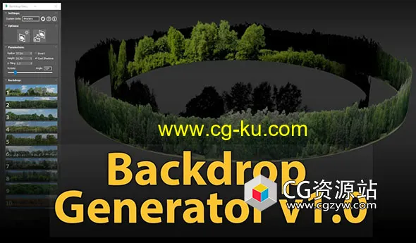 3DS MAX植物树木2D背景生成插件 Backdrop Generator v1.0的图片1