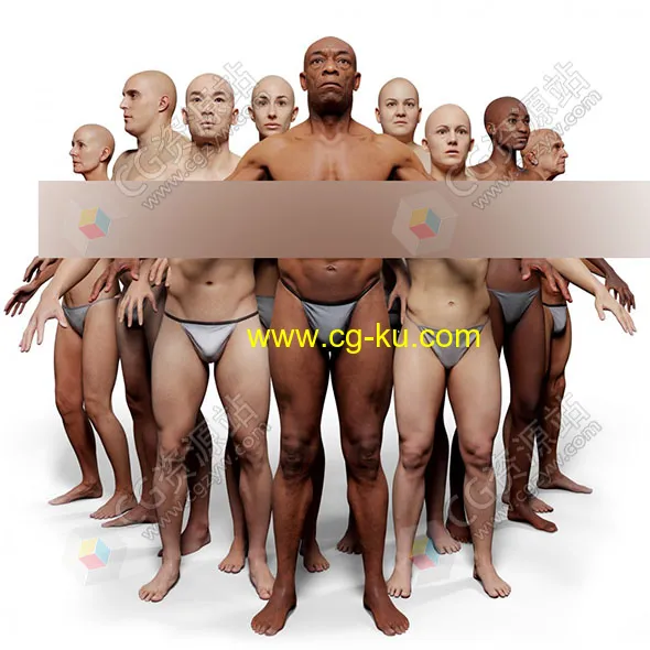 10组Zbrush逼真男女角色身体扫描3D模型的图片1