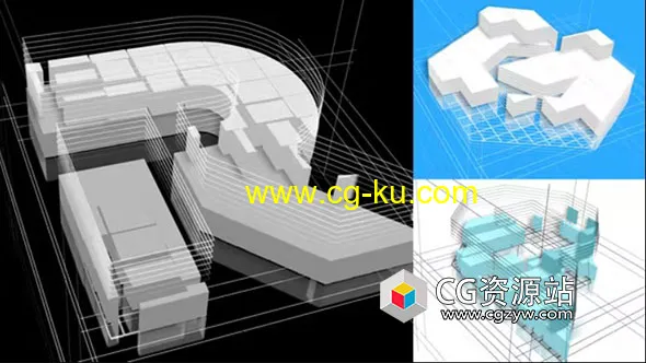 AE模板-4种三维搭建场景Logo动画 Logo Build 3D的图片1