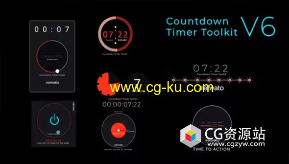 AE模板-7个数字时间倒计时器动画 Countdown Timer Toolkit V6的图片1