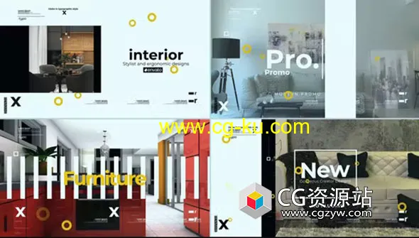 AE模板-网络商店促销家具产品介绍开场片头 Interior Opener的图片1