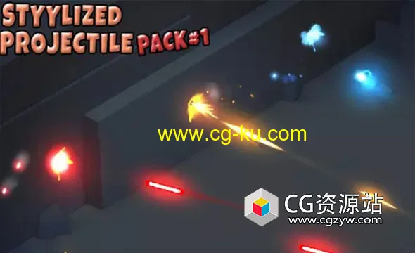 Unity视觉特效粒子程式化弹丸包 Stylized Projectile Pack 1 v1.62的图片1