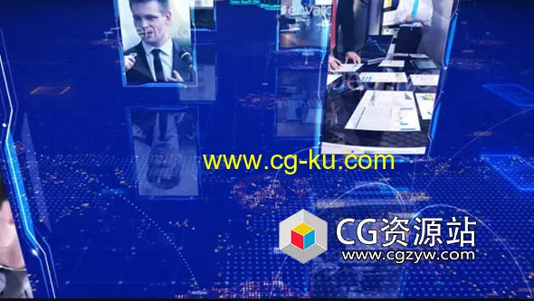 AE模板-4K科技感三维场景连线图片视频展示片头 Global Connection Opener 4K的图片1