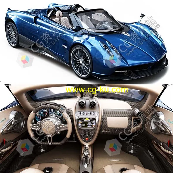 Pagani Huayra帕加尼超跑汽车3D模型的图片1