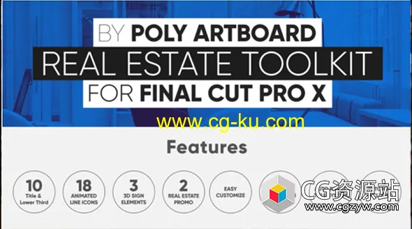 FCPX插件-房地产宣传字幕标题图标工具包 Real Estate Toolkit的图片1