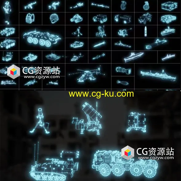AE模板-军事武器元素科技感HUD动画+视频素材的图片1