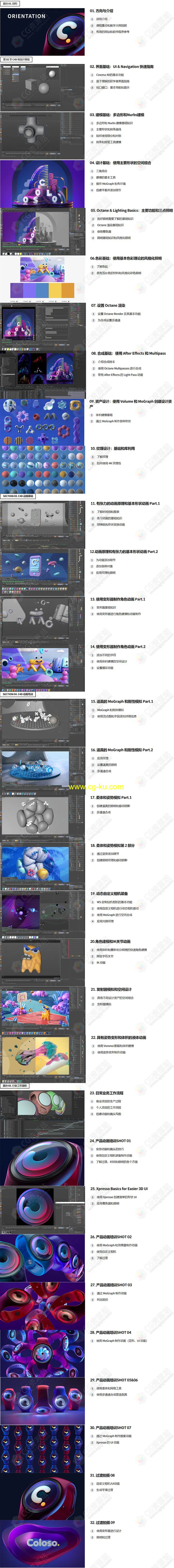 Coloso C4D动态图形训练从基础到精通视频教程(含中英文字幕）的图片1