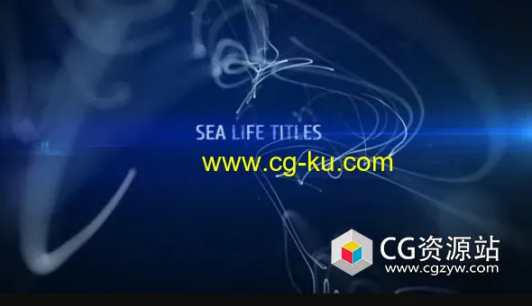 AE模板-蓝色唯美抽象粒子线条文字标题开场动画 Sea Titles的图片1