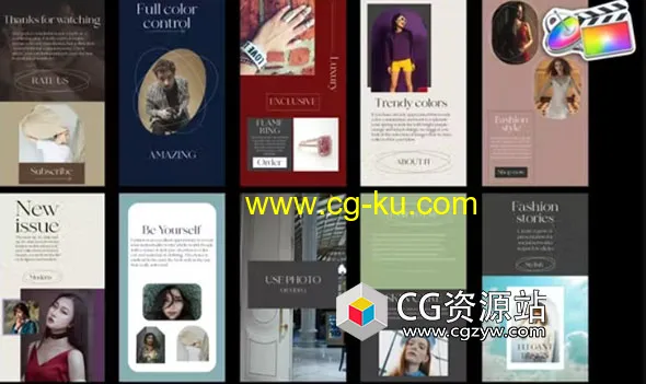 FCPX插件-10种时尚竖屏社交媒体视频演示广告 Fashion Stories的图片1