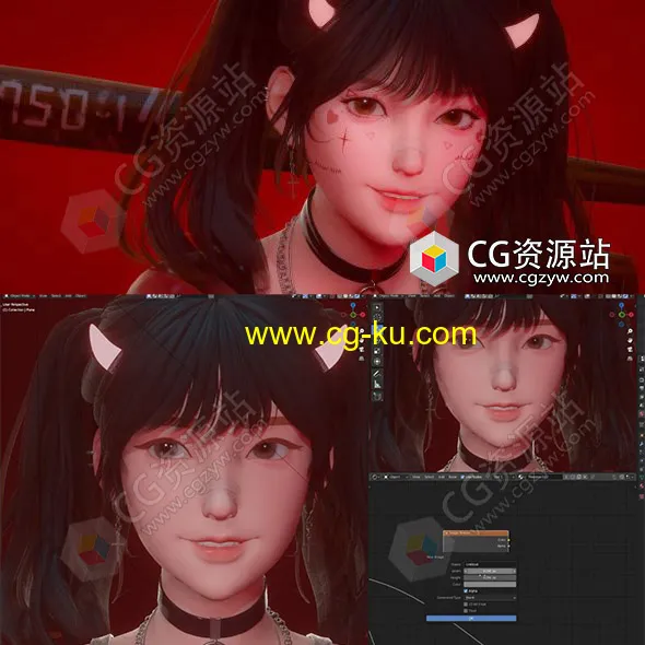 Blender三维可爱卡通女孩角色完整实例制作教程的图片1