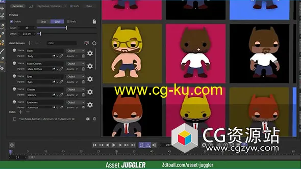 C4D资产组合变形展示插件 3DtoAll Asset Juggler V1.3 Win的图片1