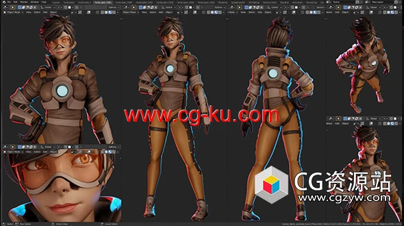 Blender守望先锋猎空角色建模教程 Tracer的图片2