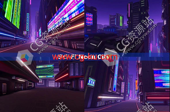 Unity科幻霓虹城 Sci-Fi Neon City v1.0的图片1