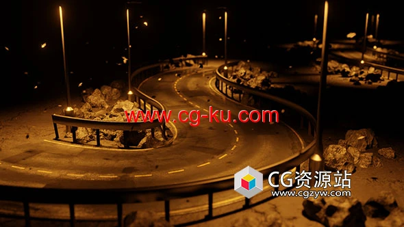 Blender几何节点曲线绘制三维道路生成器 Curves To Roads V1的图片1