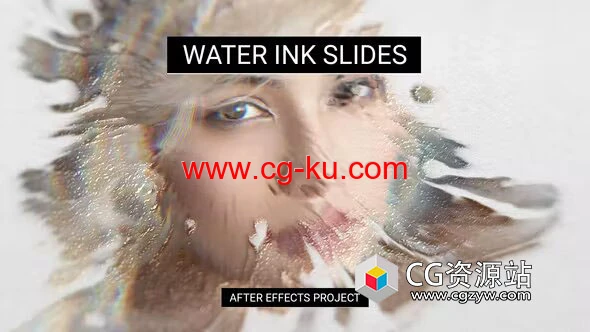 AE模板-素描浪漫笔触水墨幻灯片开场 Water Ink Slides的图片1