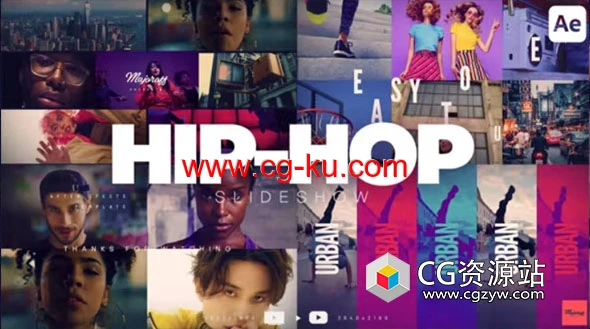 AE模板-嘻哈幻灯片动感视频包装片头 Hip-Hop Slideshow的图片1