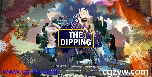 AE模板-时尚水彩水墨散开图片幻灯片展示 The Dipping的图片1