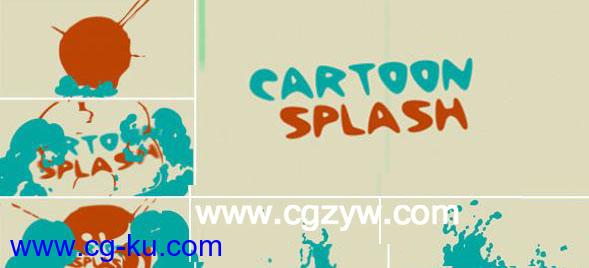 MG卡通水花溅开LOGO演绎展示AE模板 CARTOON SPLASH LOGO – AFTER EFFECT PROJECT (VIDEOHIVE)的图片1