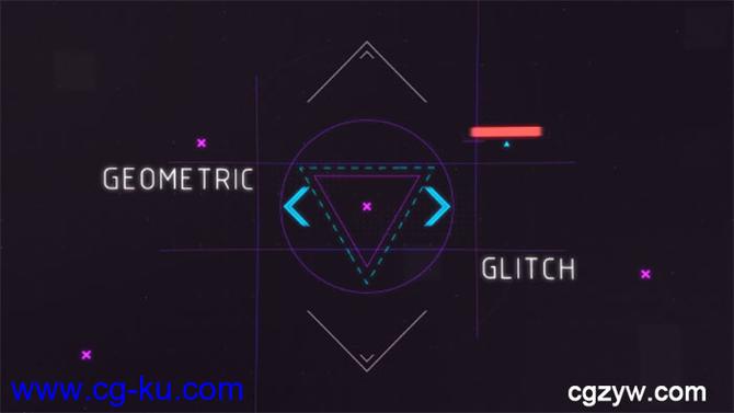 AE模板-现代网格几何线条创意MG动画开场 Geometric Glitch Intro 2的图片1