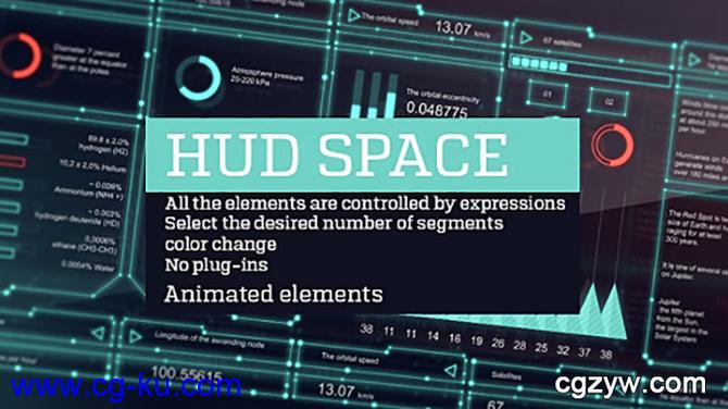 AE模板-高科技信息图表科幻空间站HUD控制面板UI元素包的图片1