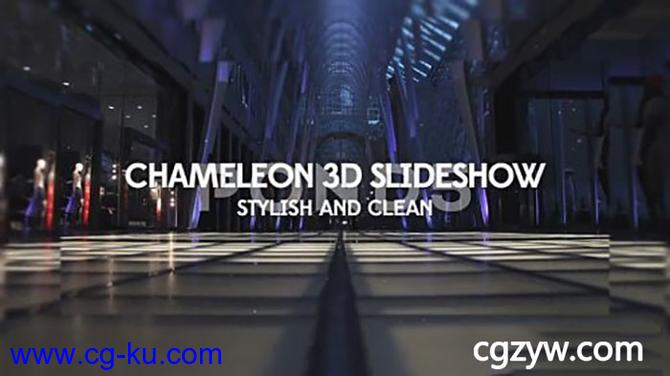 AE模板-虚幻3D回型切换转场变化幻灯片展示chameleon-3d-slideshow的图片1