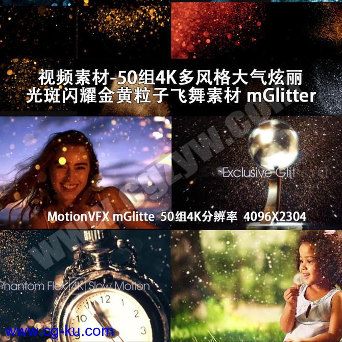 视频素材-50组4K大气炫丽闪耀金黄粒子飞舞素材MotionVFX mGlitter的图片2