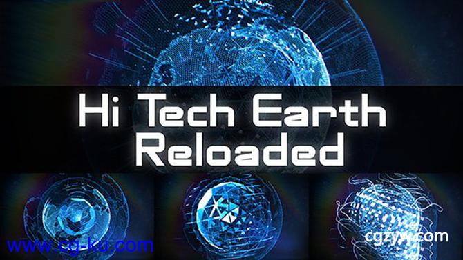 AE模板-高科技感E3D HUD地球工程 Hi Tech Earth Reloaded Element 3D的图片1