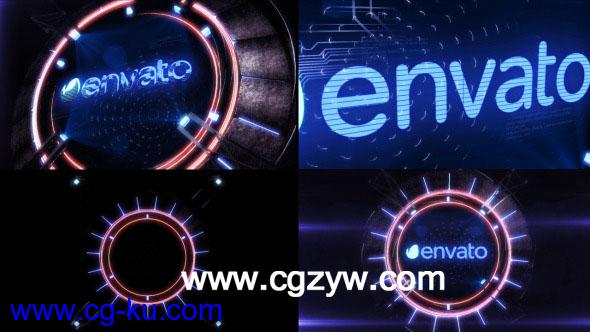 AE模板 科幻全息Logo演绎Videohive Holographic Mechanism Logo的图片1