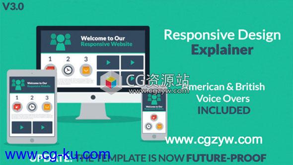 扁平化Motion风格手机电脑展示AE模板 VideoHive Responsive Design Explainer的图片1