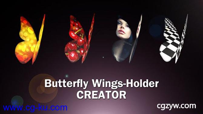 AE模板-3D动画蝴蝶飞舞翅膀遮罩图片开场 Butterfly Wings Creator的图片1