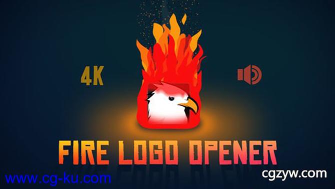 AE模板-4K分辨率卡通火焰Logo燃烧开场 Fire Logo Opener的图片1