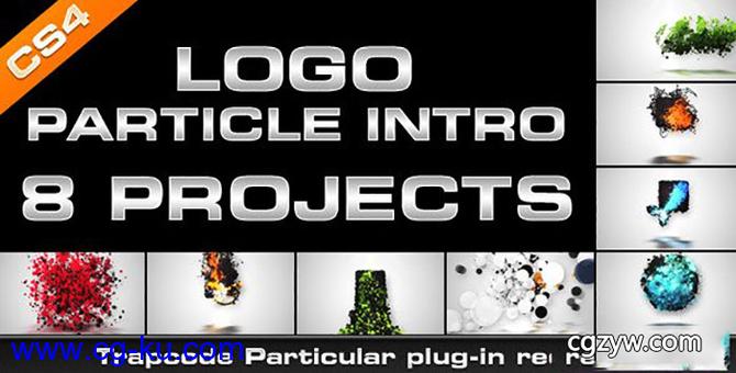 AE模板-粒子汇聚飘散企业公司Logo文字动画展示 Logo Particle Intro (8in1)的图片1