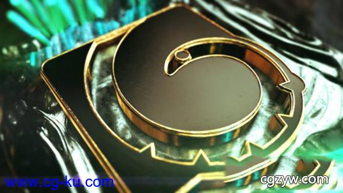 AE模板-E3D金属标志金色水晶3D质感文字Logo展示 Crystal Gold Logo的图片1