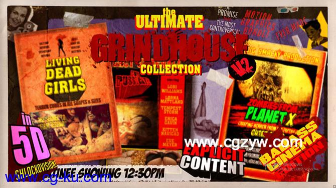 混合复古包装动画AE模板The Ultimate Grindhouse Collecti的图片1