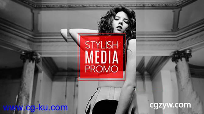 AE模板-时尚时装杂志模特黑白彩色标题对比宣传片头 Stylish Media Promo的图片1