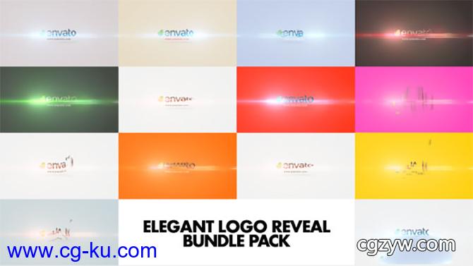 AE模板-光学耀斑Logo展示 Elegant Logo Reveal Bundle Pack的图片1